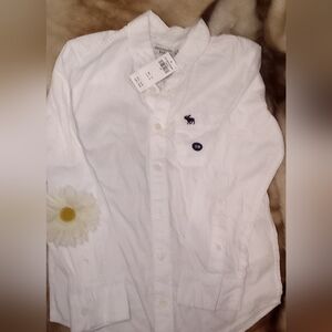 NET Abercrombie Kids white long sleeve button-down shirt 7/8